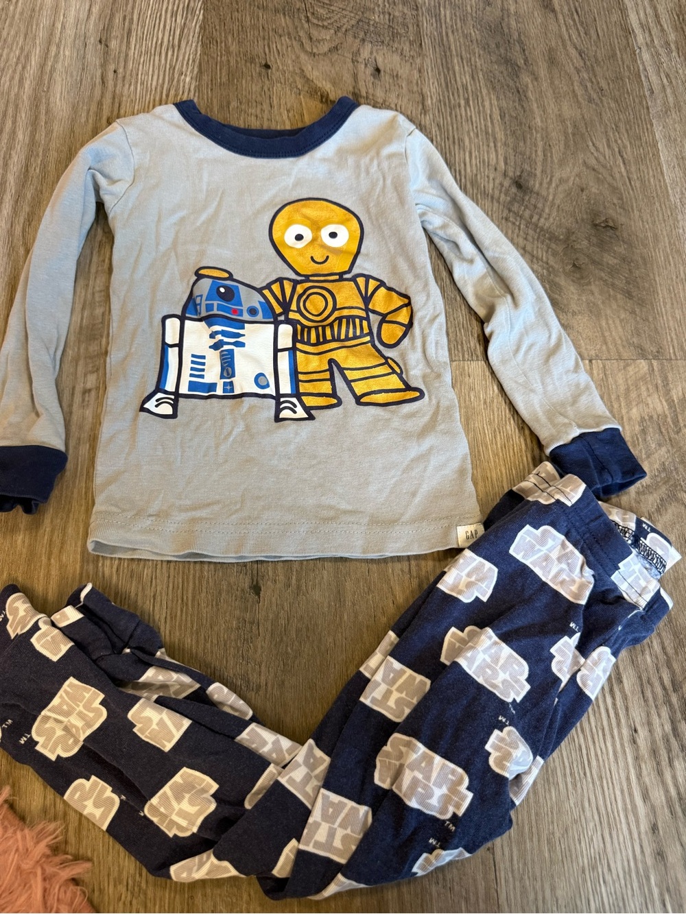 Gap Star Wars R2-D2 C-3PO Pajama Set Toddler Boys Size 3T Navy Blue